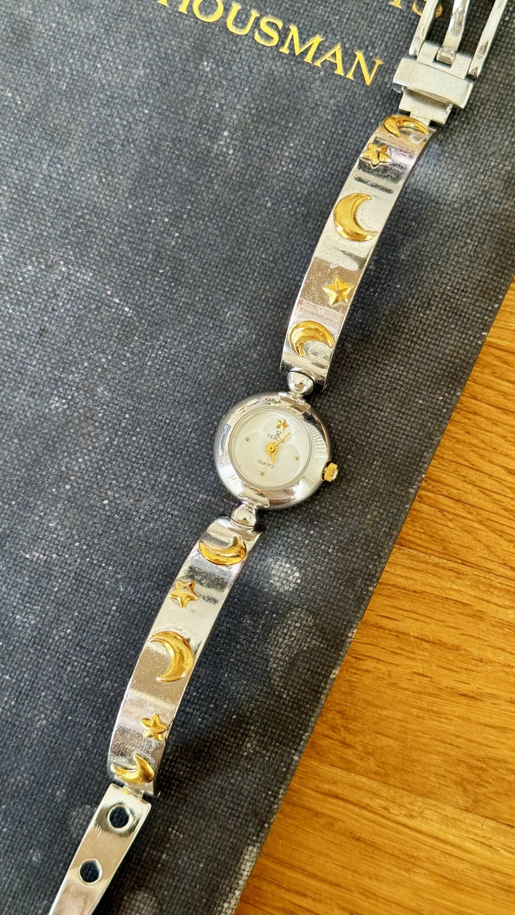 Vexcel 天使モチーフ バングルウォッチ Vexcel Vintage Bangle Watch - Moon and Stars - Etsy