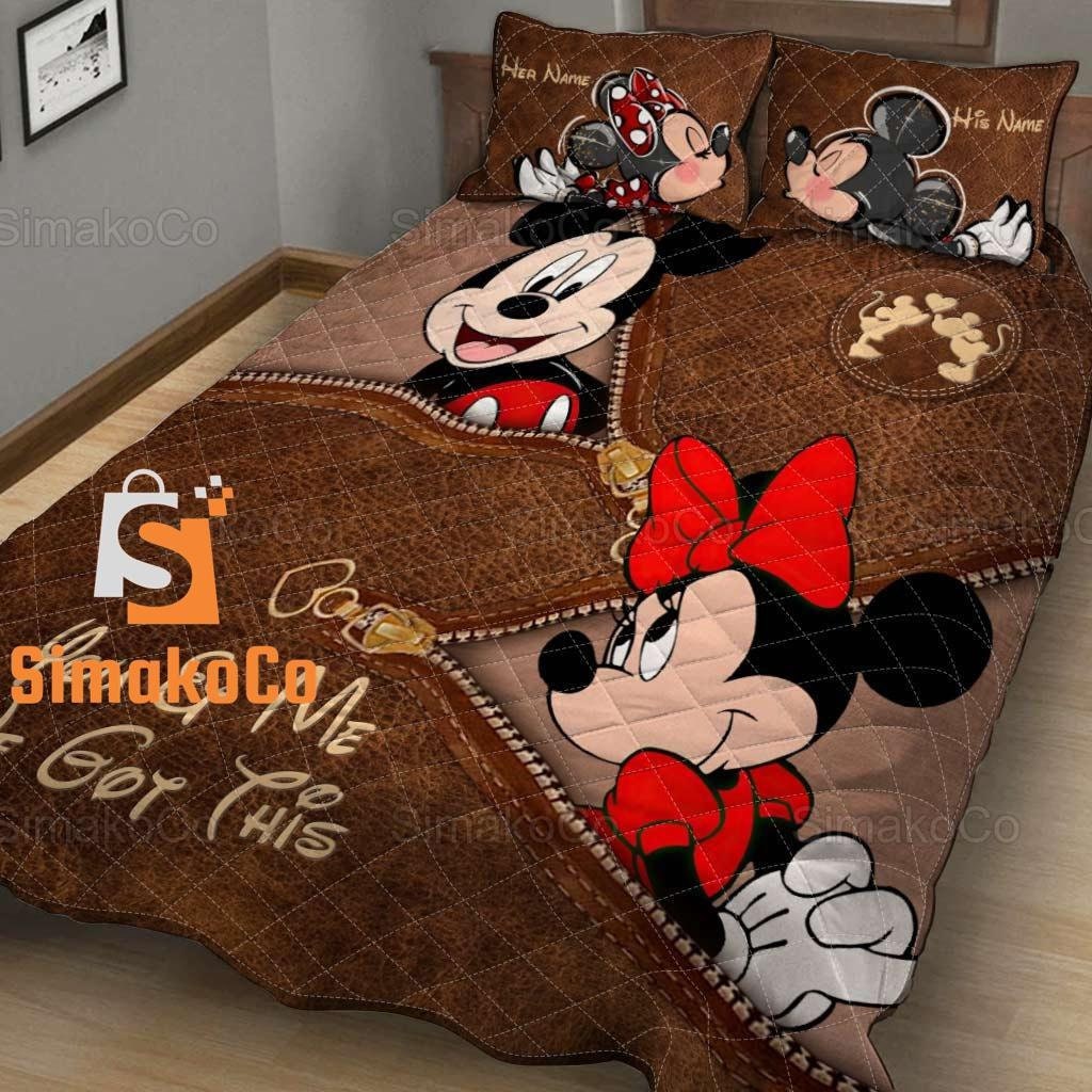 Mickey And Minnie Quilt Bed Set, Mickey And Minnie Quilt, Mickey Quilt