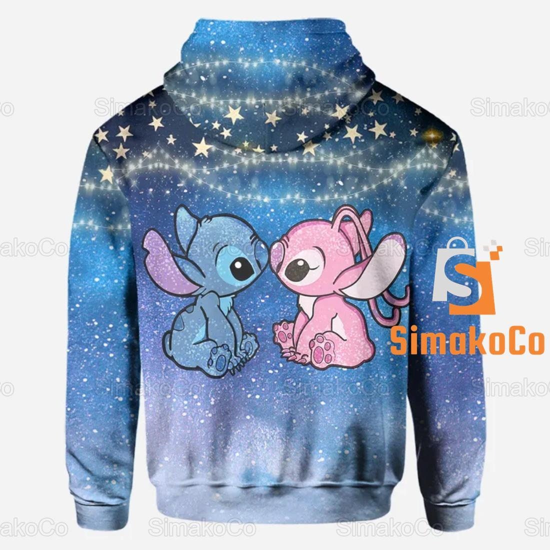 Stitch and Angel Hoodie, Stitch Angel Couple Hoodie, Stitch Couple