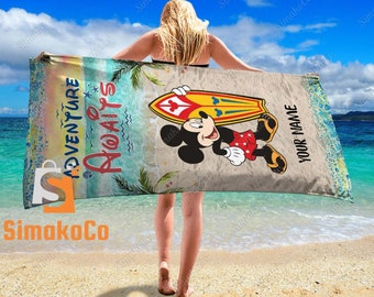 Personalized Mickey Beach Towel, Mickey Beach Towel, Mickey Bath Towel, Mickey Towel, Mickey Mouse Towel, Disney Cruise Towel