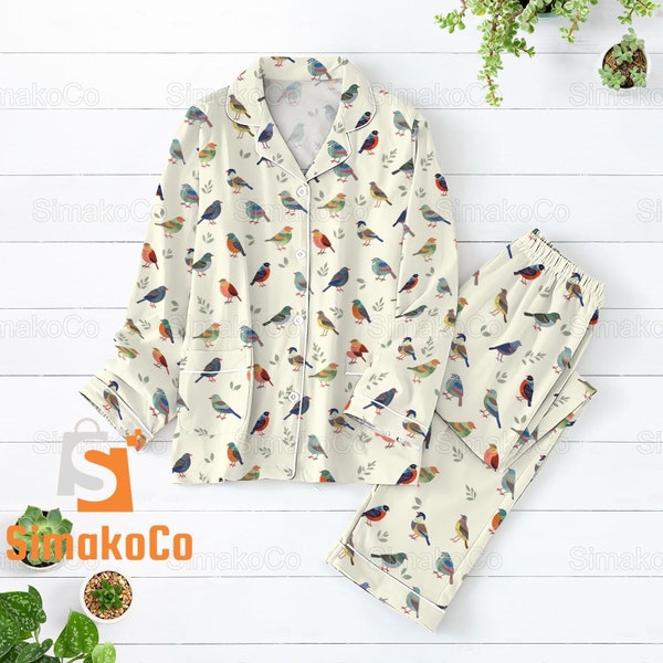 Bird Pajamas Set, Bird Pajamas, Bird Lover Gift, Funny Bird Shirt, Gift For Bird Lover, Shirt For Bird Lovers, Bird Lover Shirt