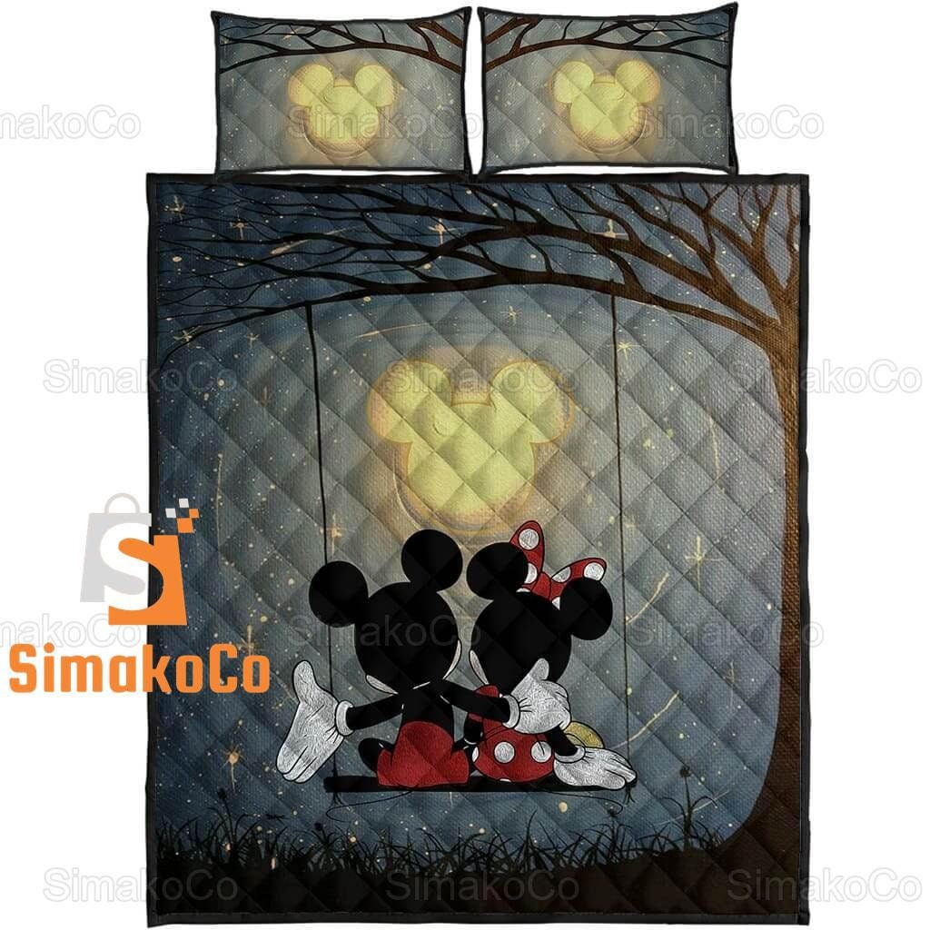 Mickey And Minnie Quilt Bed Set, Mickey And Minnie Quilt, Mickey Quilt, Minnie Quilt