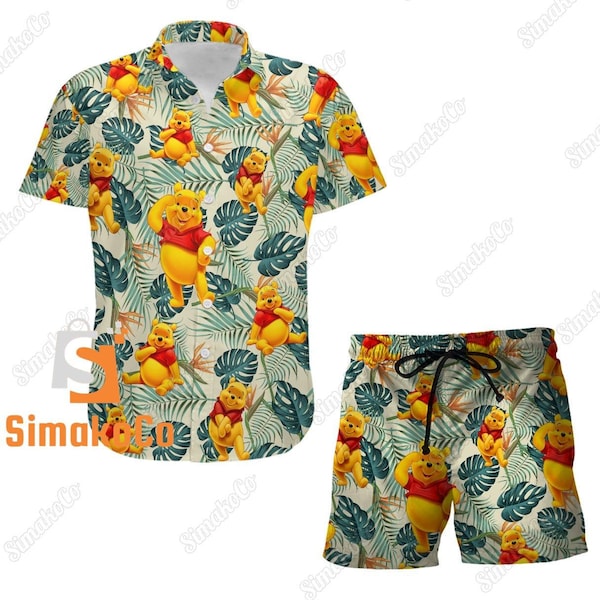 Pooh Hawaiian Shirt, Pooh Shorts, Pooh Shirt, Pooh Button Shirt, Winnie The Pooh Shirt, Winnie The Pooh Gift, Pooh Summer Shirt