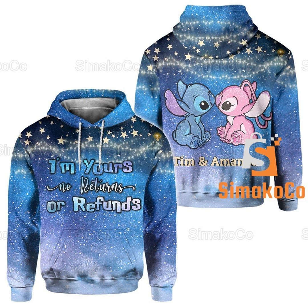 Stitch and Angel Hoodie, Stitch Angel Couple Hoodie, Stitch Couple