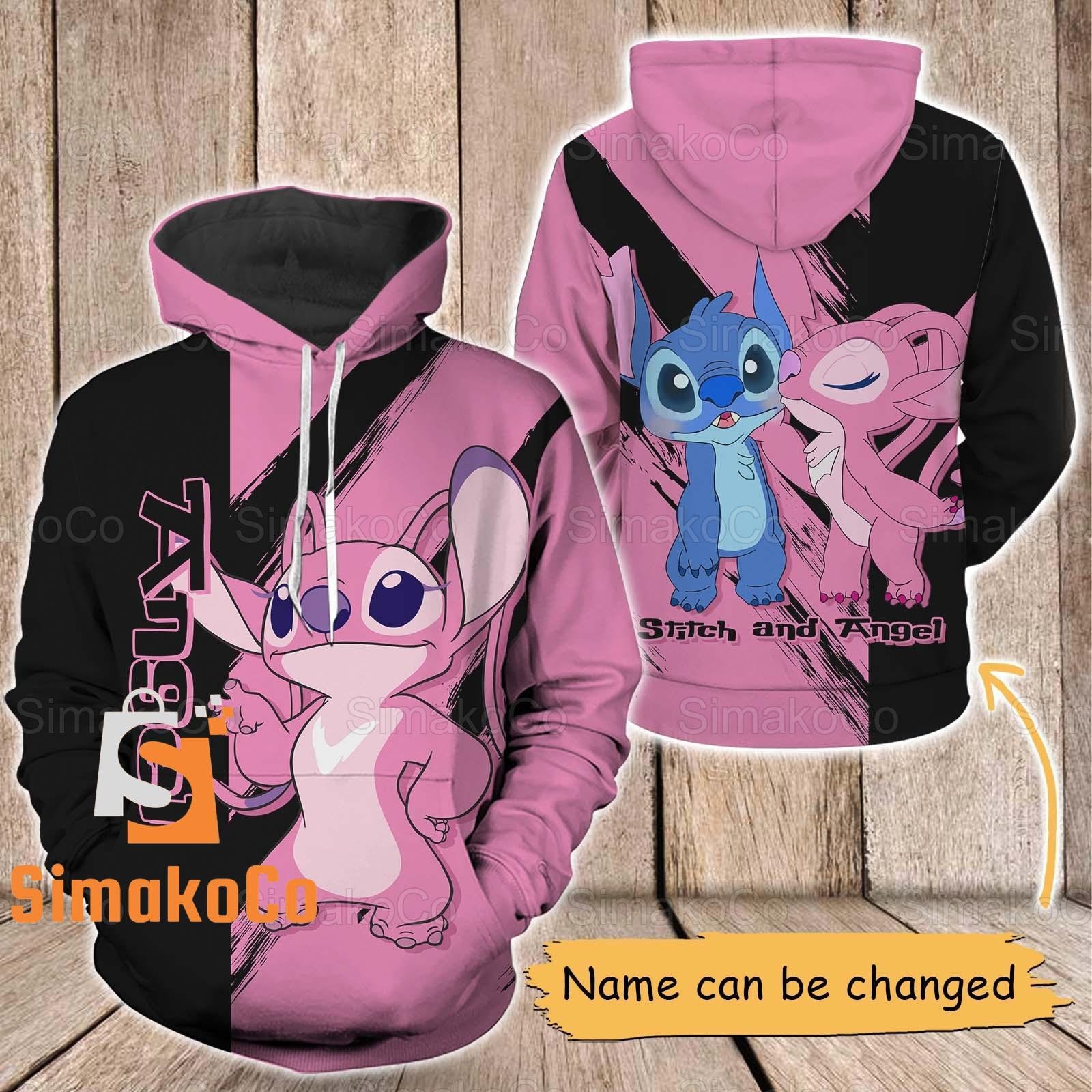 Stitch and Angel Couple Hoodie, Stitch and Angel Hoodie, Stitch Hoodie