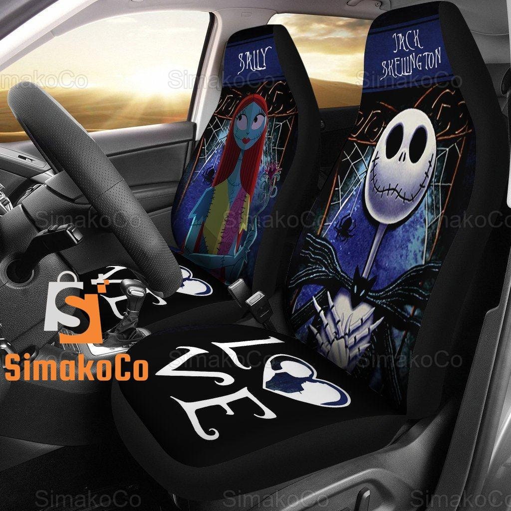 Discover Jack und Sally, Jack Skellington Horror Halloween Autositzbezug