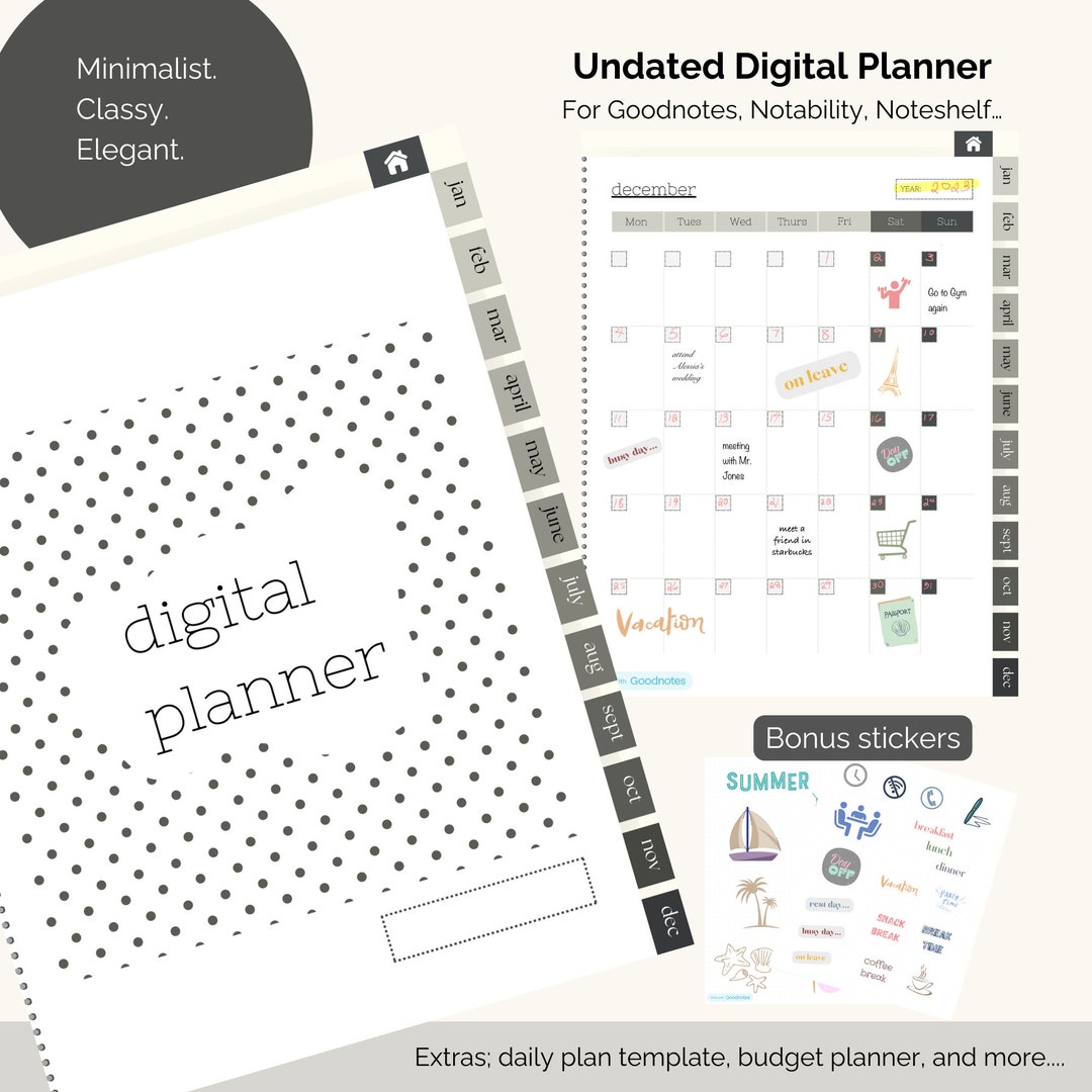 Undated Digital Planner 2024 2025 Premium Digital Planner - Etsy