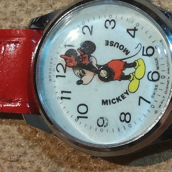 1970 Bradley Swiss made Mickey mouse watch in immaculate condition in original box