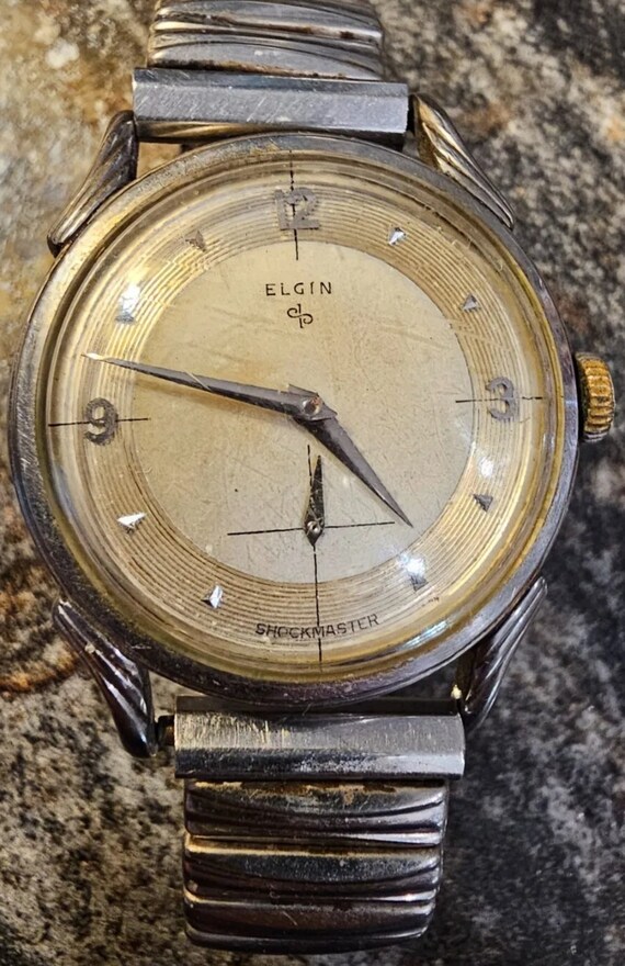 1950's Elgin Shockmaster 17 jewel manual watch with o… Gem