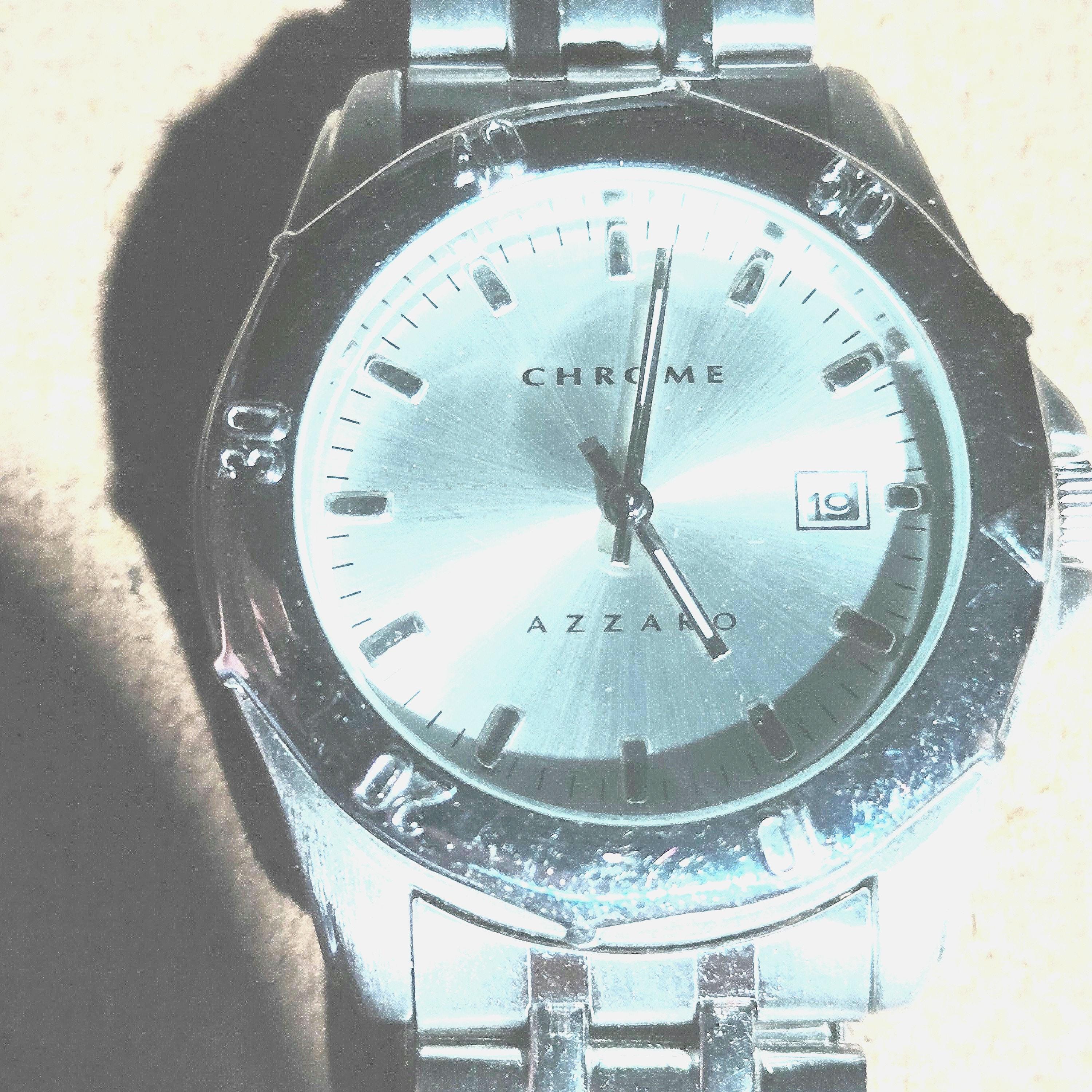 Chrome Azzaro Quartz Watch With New Battery. Has Silver Chrome Azzaro Quartz Watch With New Battery. Has Silver