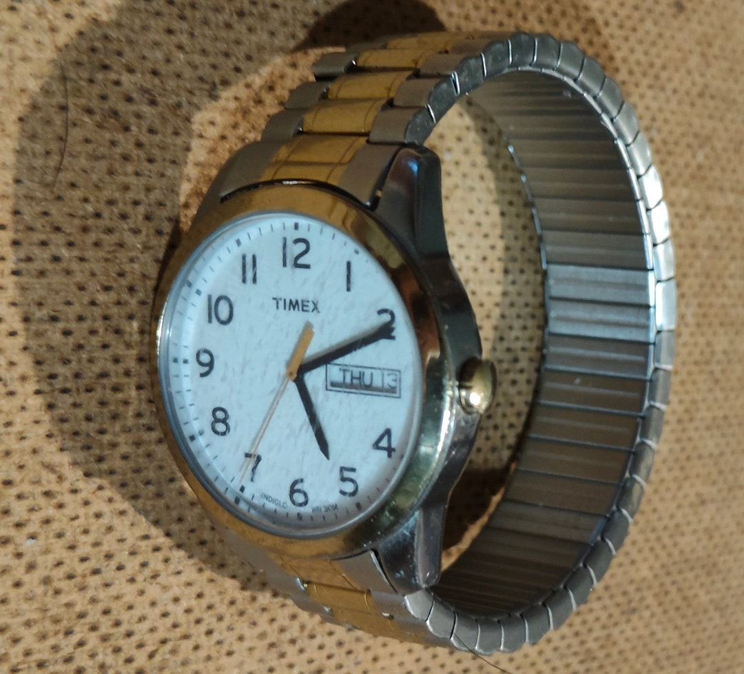 Used Timex Indiglo With Twist O Flex Style Band With New Etsy