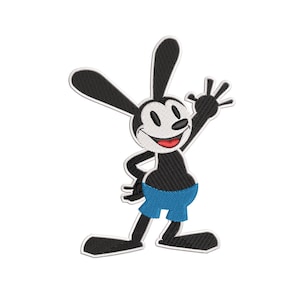 Oswald the Lucky Rabbit. Machine embroidery design file. Install download. Different sizes