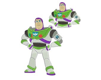 Toy Story Buzz inspired. Machine embroidery design file. Install download. Different sizes