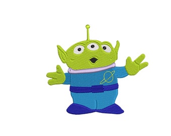 Toy Story Alien inspired. Machine embroidery design file. Install download. Different sizes