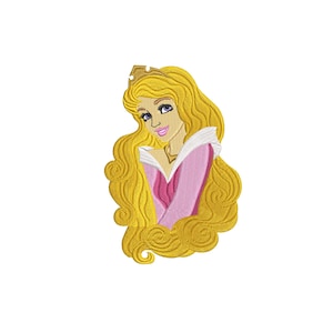 Princess Aurora inspired, Sleeping Beauty. Machine embroidery design file. Install download. Different sizes