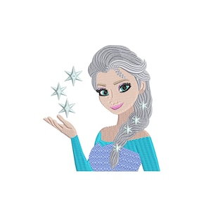 Princess Elsa, Frozen inspired. Machine embroidery design file. Install download. Different sizes