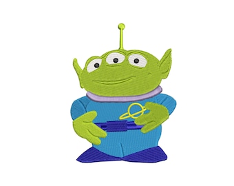 Toy Story Alien inspired. Machine embroidery design file. Install download. Different sizes