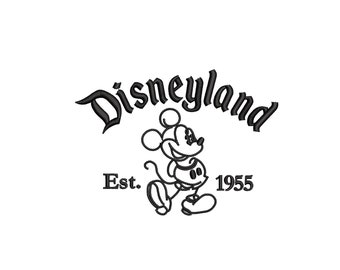 Disneyland inspired. Machine Embroidery Design. Happiest Place on Earth. Magical Park. Artistic Doodle Magical Mickey Mouse Outline