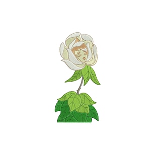 The flowers from Alice in Wonderland inspired. White rose. Machine embroidery design file. Different sizes.