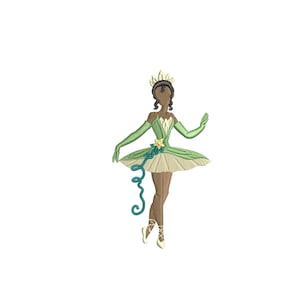 Princess Ballerina, Tiana From The Princess and the Frog. Machine embroidery design file. Install download. Different sizes
