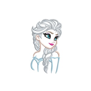 Princess Elsa, Frozen inspired. Machine embroidery design file. Install download. Different sizes