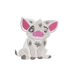 Pua Inspired,  Moana&#39;s pot-belly pet pig. Moana&#39;s best friend. Machine embroidery design file. Install download. Different sizes