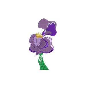 The flowers from Alice in Wonderland inspired. Iris. Machine embroidery design file. Install download. Different sizes..