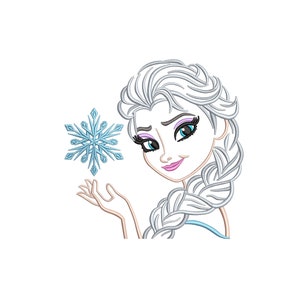 Princess Elsa, Frozen inspired. Machine embroidery design file. Install download. Different sizes