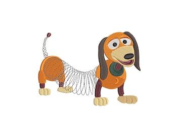 Toy Story Slinky Dog inspired. Machine embroidery design file. Install download. Different sizes