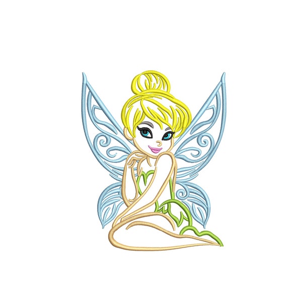 TinkerBell  – Fairy Tinker Bell  inspired. Machine embroidery design file. Install download. Different sizes