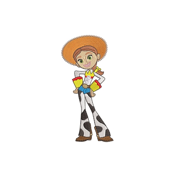 Toy Story inspired. Jessie , cowgirl rag doll, cowgirl doll. Machine embroidery design file. Install download. Different sizes
