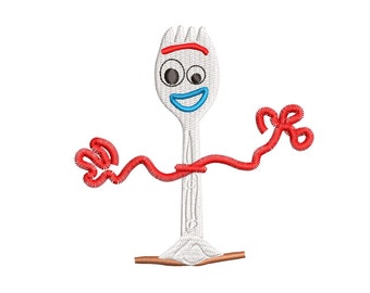 Toy Story. Forky inspired, Spork that sees himself as Trash. Machine embroidery design file. Install download. Different sizes