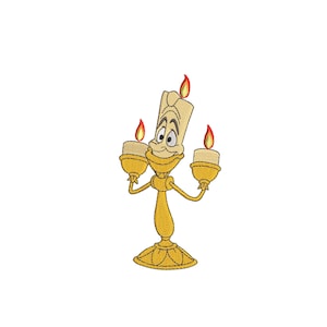 Può includere: Ricamo con il design di Lumiere, il personaggio di candelabro animato del film Disney La Bella e la Bestia. Il design è disponibile in quattro dimensioni: 4, 5, 6 e 7 pollici.