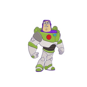 Puede incluir: Diseño bordado de Buzz Lightyear de Toy Story. El diseño está disponible en cuatro tamaños: 2, 3, 4 y 5 pulgadas.