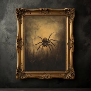 Moody Tarantula Print, Vintage Spider Poster, Dark Academia Print, Dark Aesthetics, Spider Wall Art, Antique Oil Painting, Hairy Spider