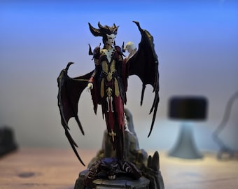 Hand-Painted Demon Queen Statue | 12K Resin Succubus Figure, D&D Decor