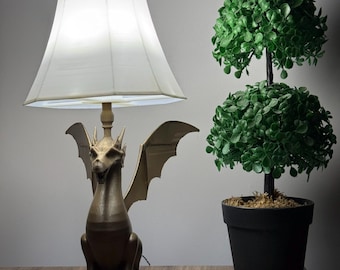 Dragon Table Lamp, Fantasy Mythological Decor, Unique Night Light