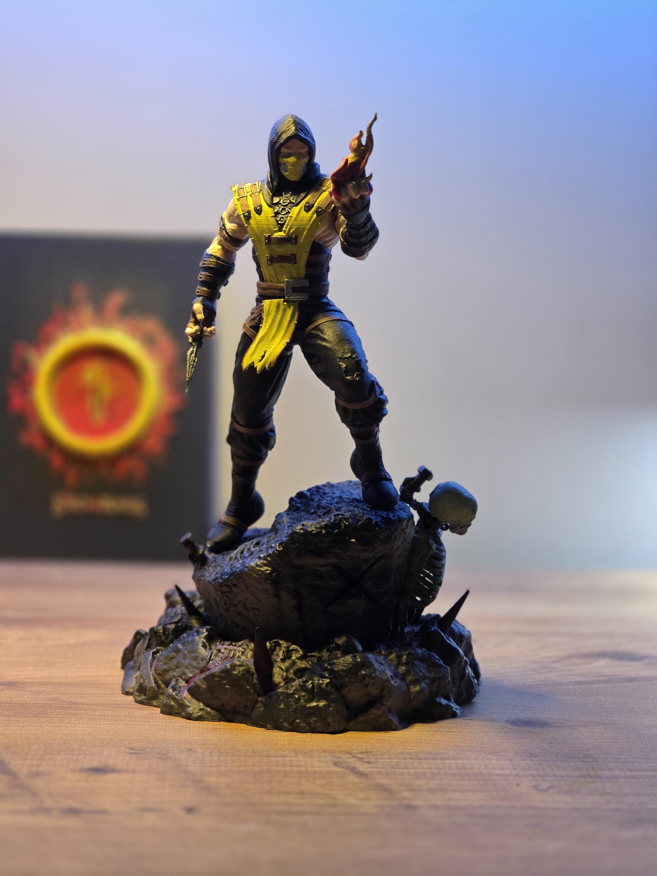 Hand-painted Scorpion Statue, 12K Resin Print, Mortal Kombat Fan