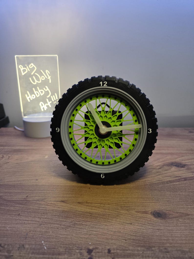 Custom 3D Printed Car Rim Clock With Luminous Hands | Automotive Desk ...