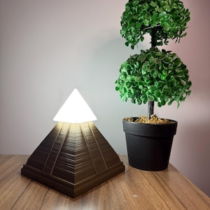Pyramid table lamp,Table lamp,Decorative lamp,Night light,Mystical lamp,Modern lamp,Geometric lamp,Bedroom decor