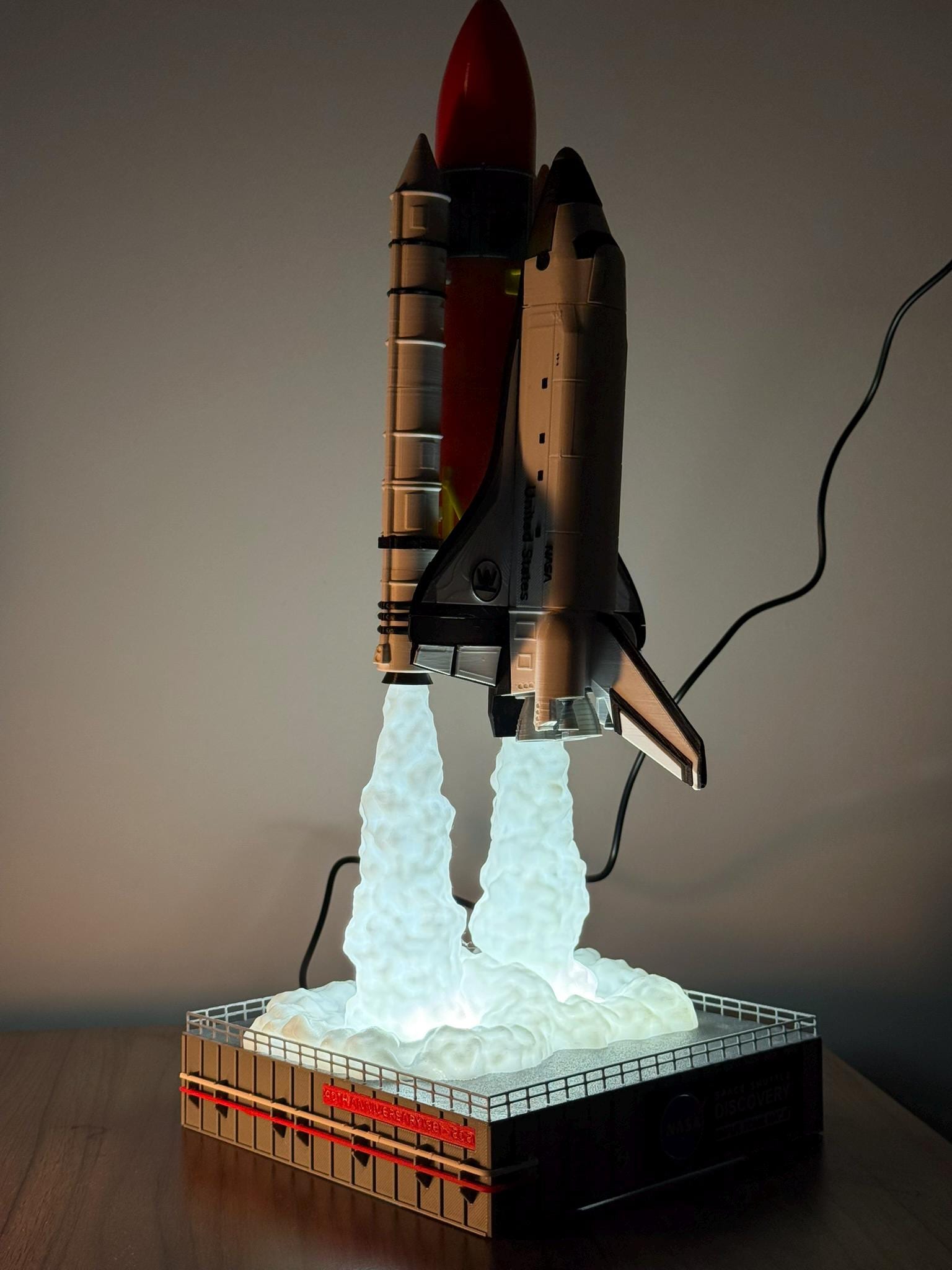 Space Shuttle Discovery Liftoff Diorama Desk Lamp, NASA Decor