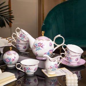 Floral Ceramic Tea Set: Light Luxury European Afternoon Tea