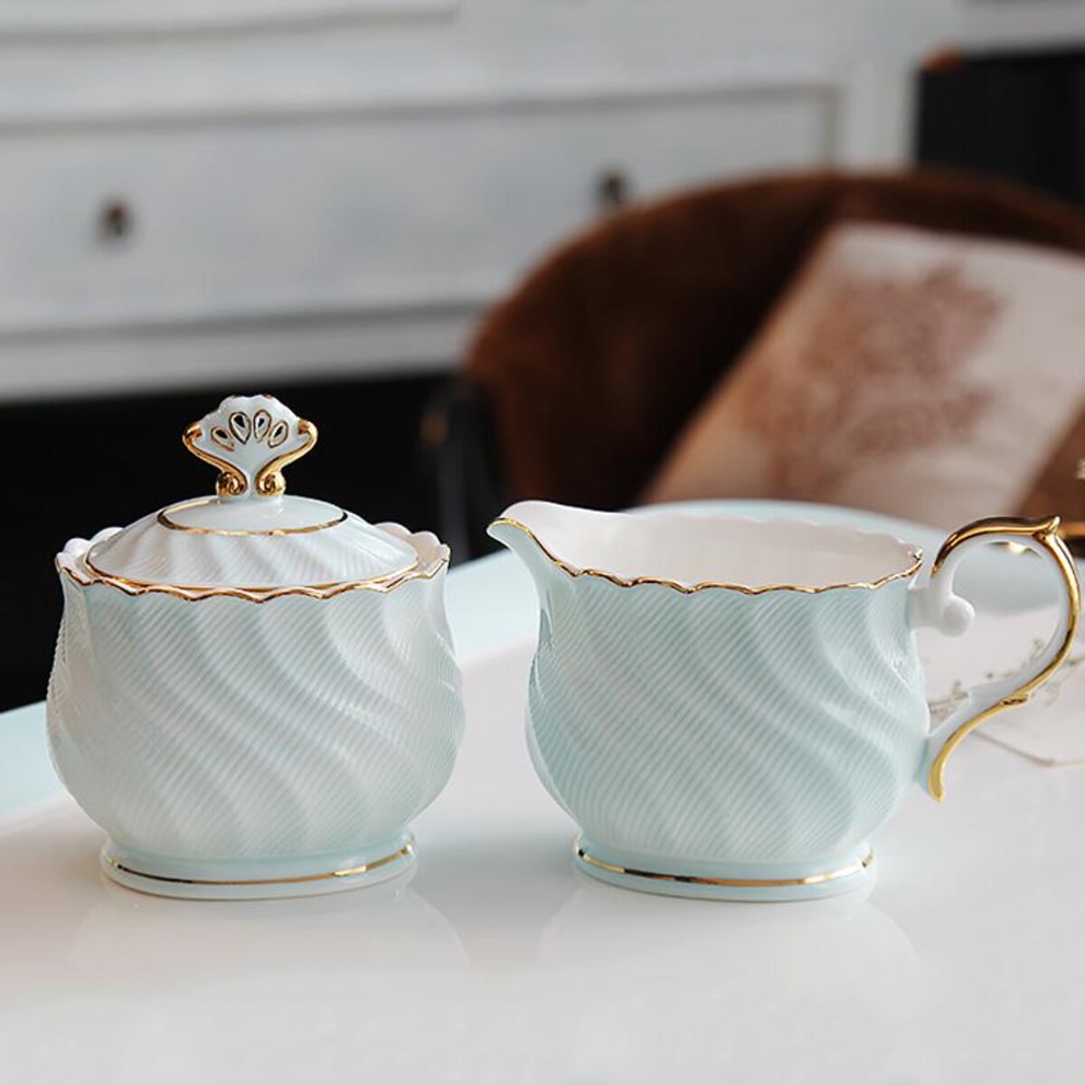 Tea Set — 3/4 Sugar Pot + Milk Pot