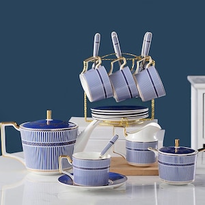 European Ceramic Tea Set: Handmade Porcelain Coffee Cups