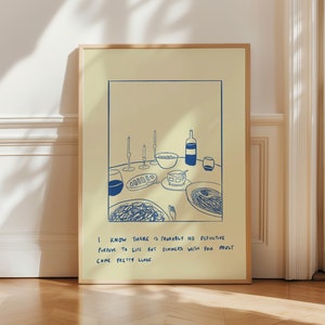 Dinners With You | Minimal Cosy Line Art Illustrated Print | Perfect For Anniversary Gifts, Kitchen Decor, Hallway Prints, Food Lovers