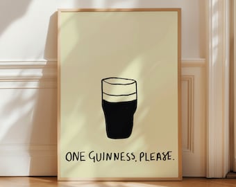 Guinness Druck: Minimalistisches Irish Pub Decor Poster