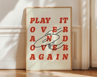 Retro Vinyl Record Print: Mid Century Music Lover Art