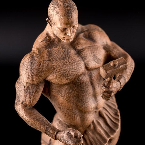 Sculpture de torse masculin musculation Figurine masculine musclée Figure motivante ornements Sculpture à construire soi-même