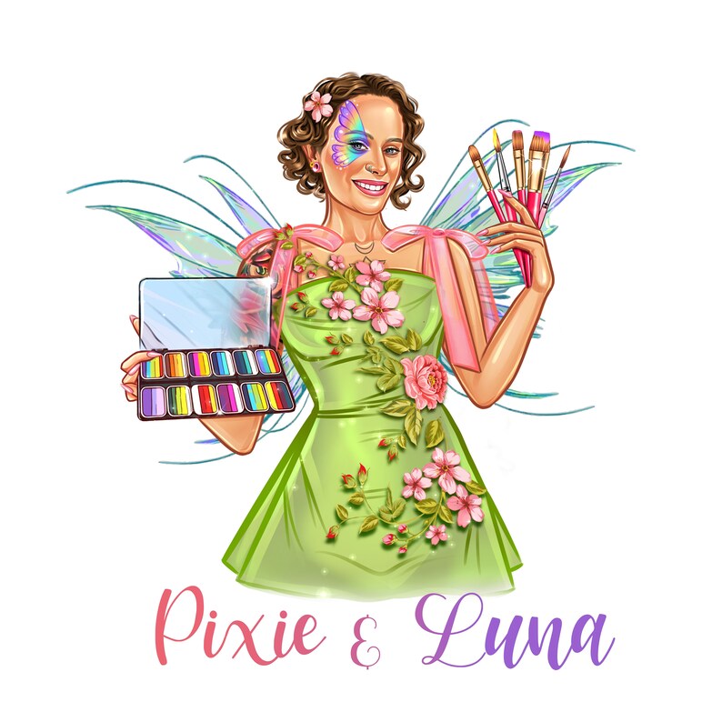 Face Painter Logo Design, Face Painting Logo, Personalized Cartoon Logo