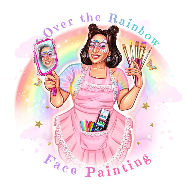 Face Painter Logo Design, Face Painting Logo, Personalized Cartoon Logo